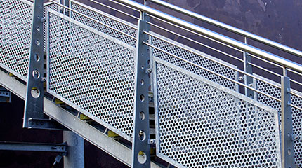 Perforated-Metal-infill-panel-stair-rail