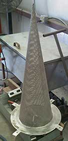 perforated metal cone strainer