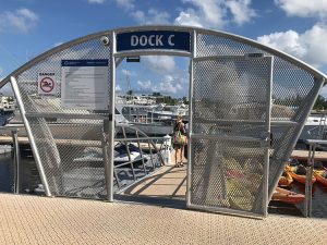 Expanded Metal safety fence on a dock